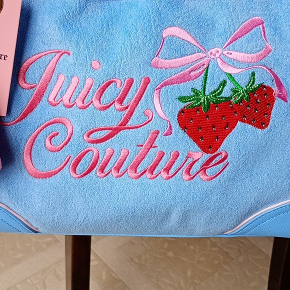 Juicy Couture Blue Daydreamer with Pink Bow & Strawberry Accent - Picture 2 of 3
